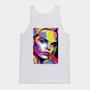 Colorful pop art style woman portrait Tank Top